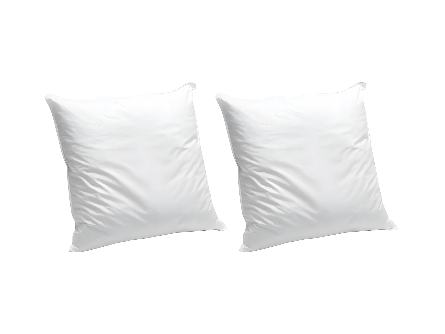 Kopfkissen 2er-Set aus Bio-Baumwolle von NATUREA - 60 x 60 cm - 550 g/m² - braune Abschlüsse - NATURE CONFORT