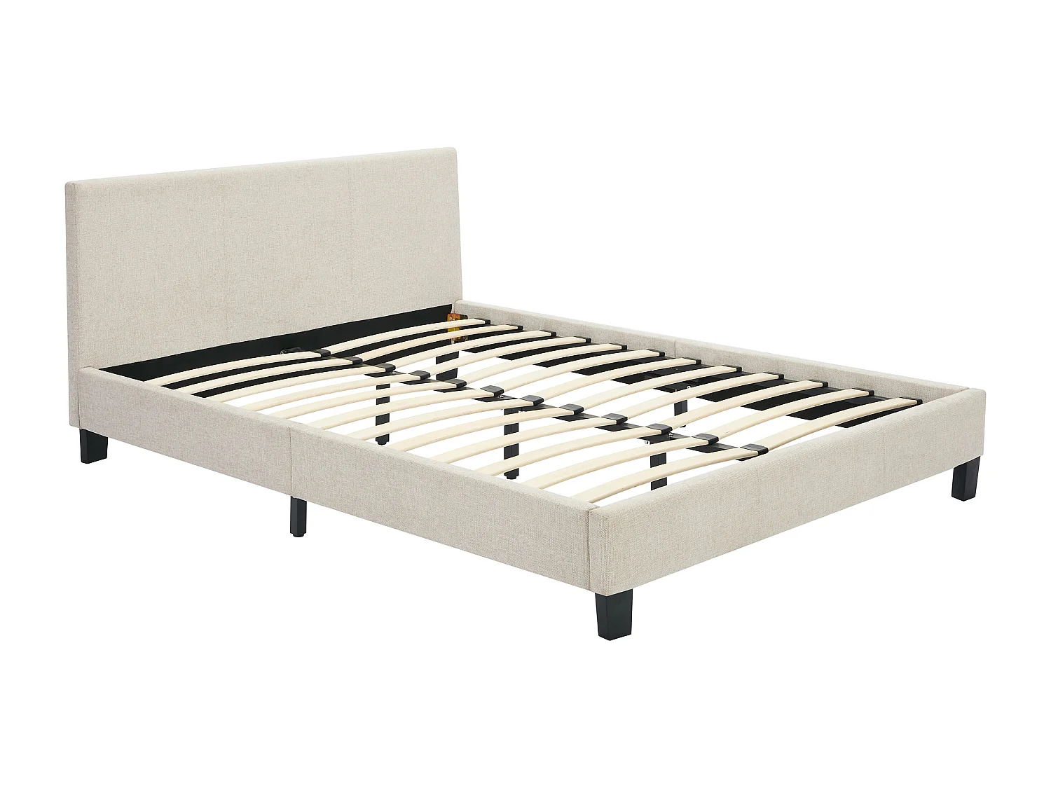 Lit 140 x 190 cm - Tissu - Beige - CORNELIUS II