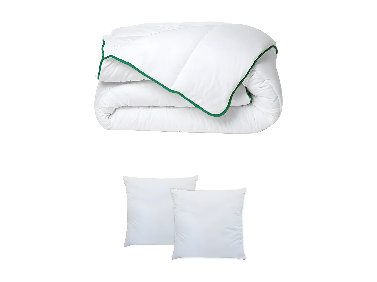Pack Couette tempérée 220 x 240 + 2 oreillers 60 x 60 cm - Anti-acariens naturel Greencare - AZYLIA II
