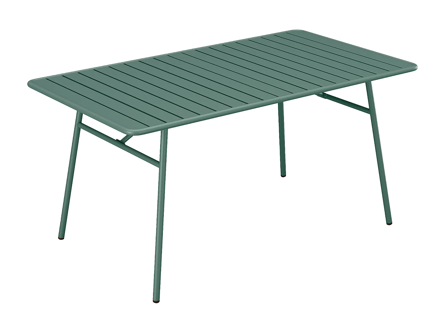 Salle à manger de jardin en métal - une table L.200 cm et 8 chaises empilables - Vert amande - MIRMANDE de MYLIA