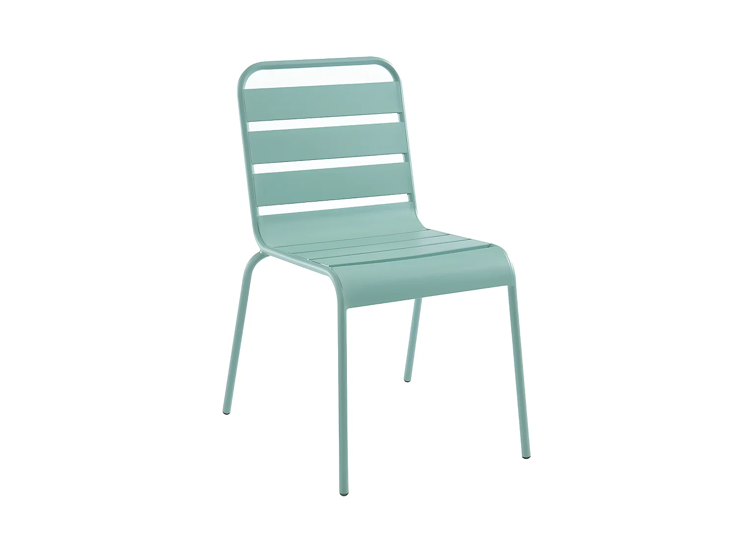 Tuineethoek van metaal - Een tafel D200 cm en 8 opstapelbare stoelen - Amandelgroen - MIRMANDE van MYLIA