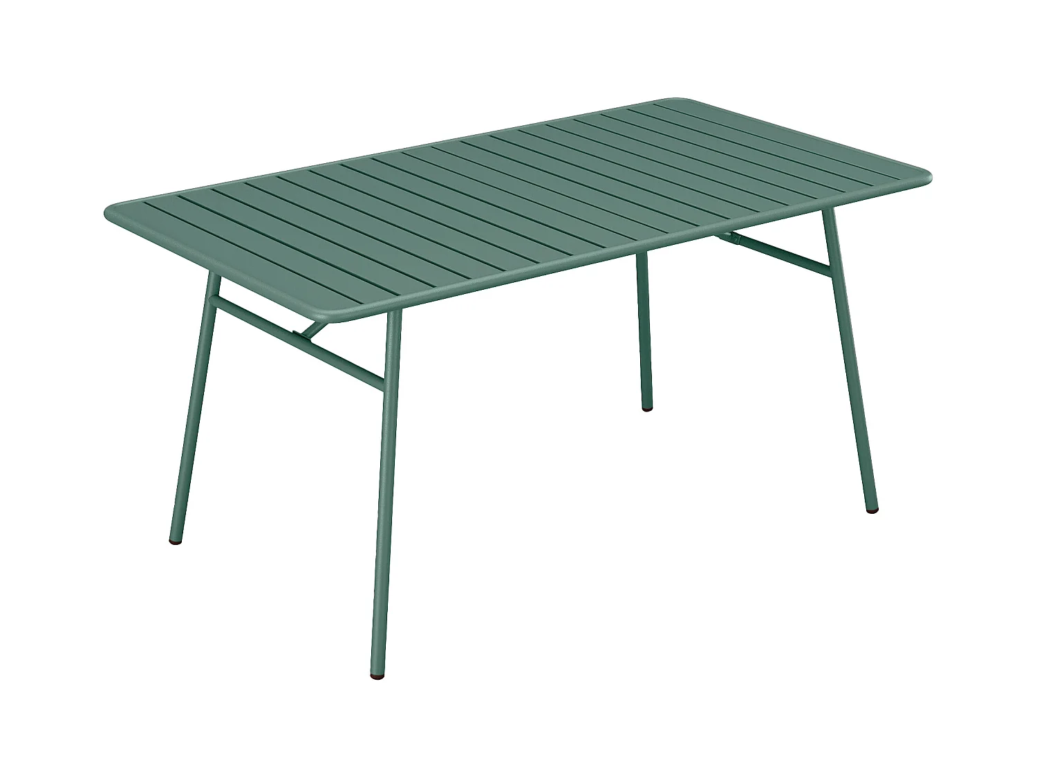 Tuineethoek van metaal - Een tafel D200 cm en 8 opstapelbare stoelen - Amandelgroen - MIRMANDE van MYLIA