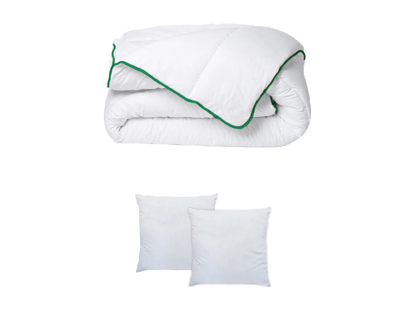Pack Couette tempérée 140 x 200 + 2 oreillers 60 x 60 cm - Anti-acariens naturel Greencare - AZYLIA II