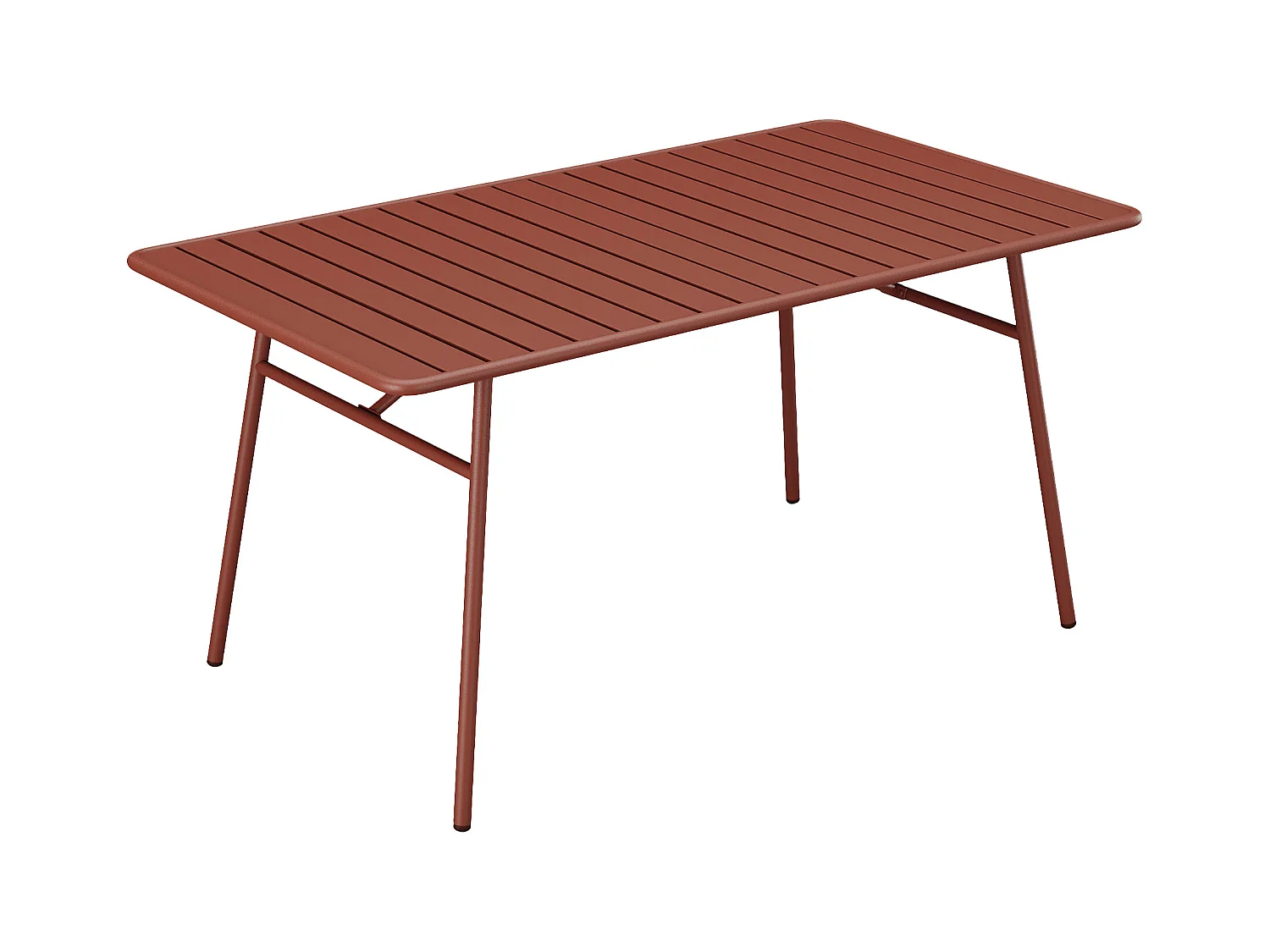 Tuineethoek van metaal - Een tafel D200 cm en 8 opstapelbare stoelen - Terracotta - MIRMANDE van MYLIA
