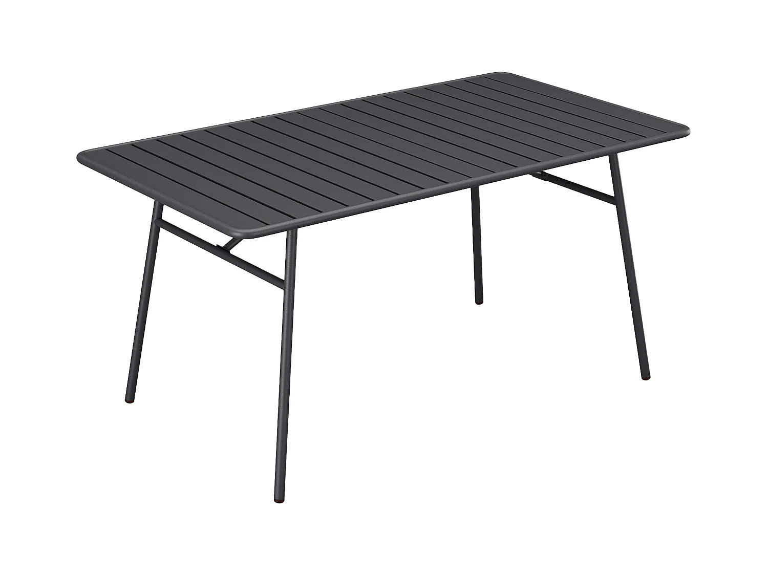 Garten-Essgruppe: Tisch L. 200 cm + 8 stapelbare Stühle - Metall - Anthrazitgrau - MIRMANDE von MYLIA