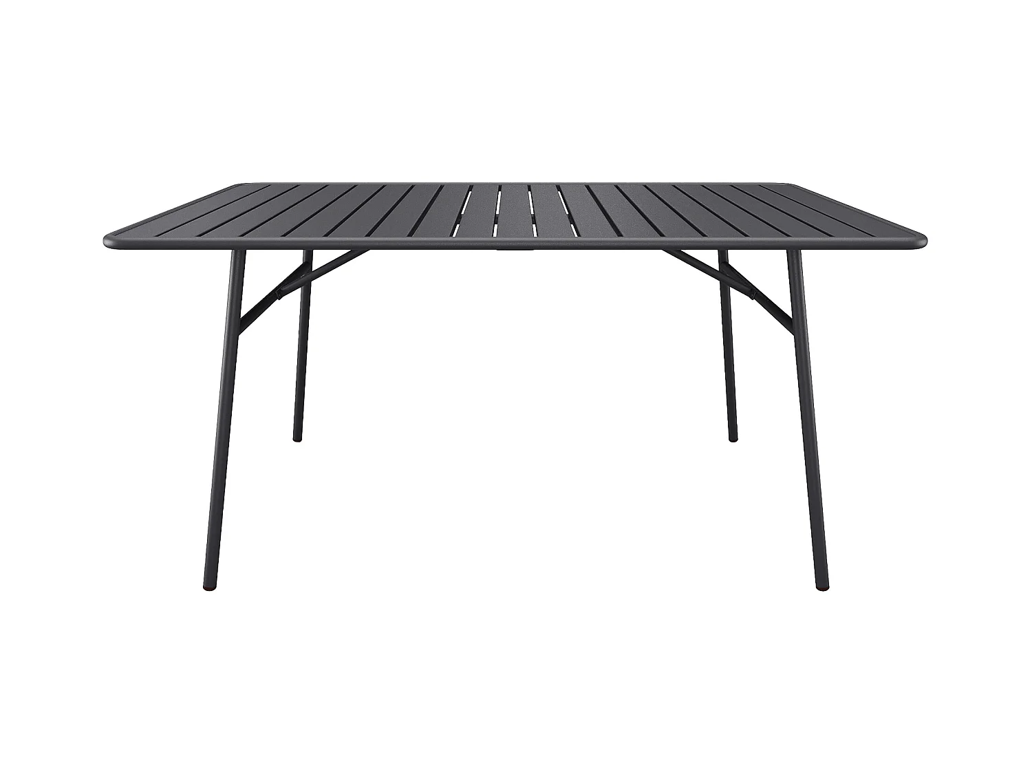 Garten-Essgruppe: Tisch L. 200 cm + 8 stapelbare Stühle - Metall - Anthrazitgrau - MIRMANDE von MYLIA