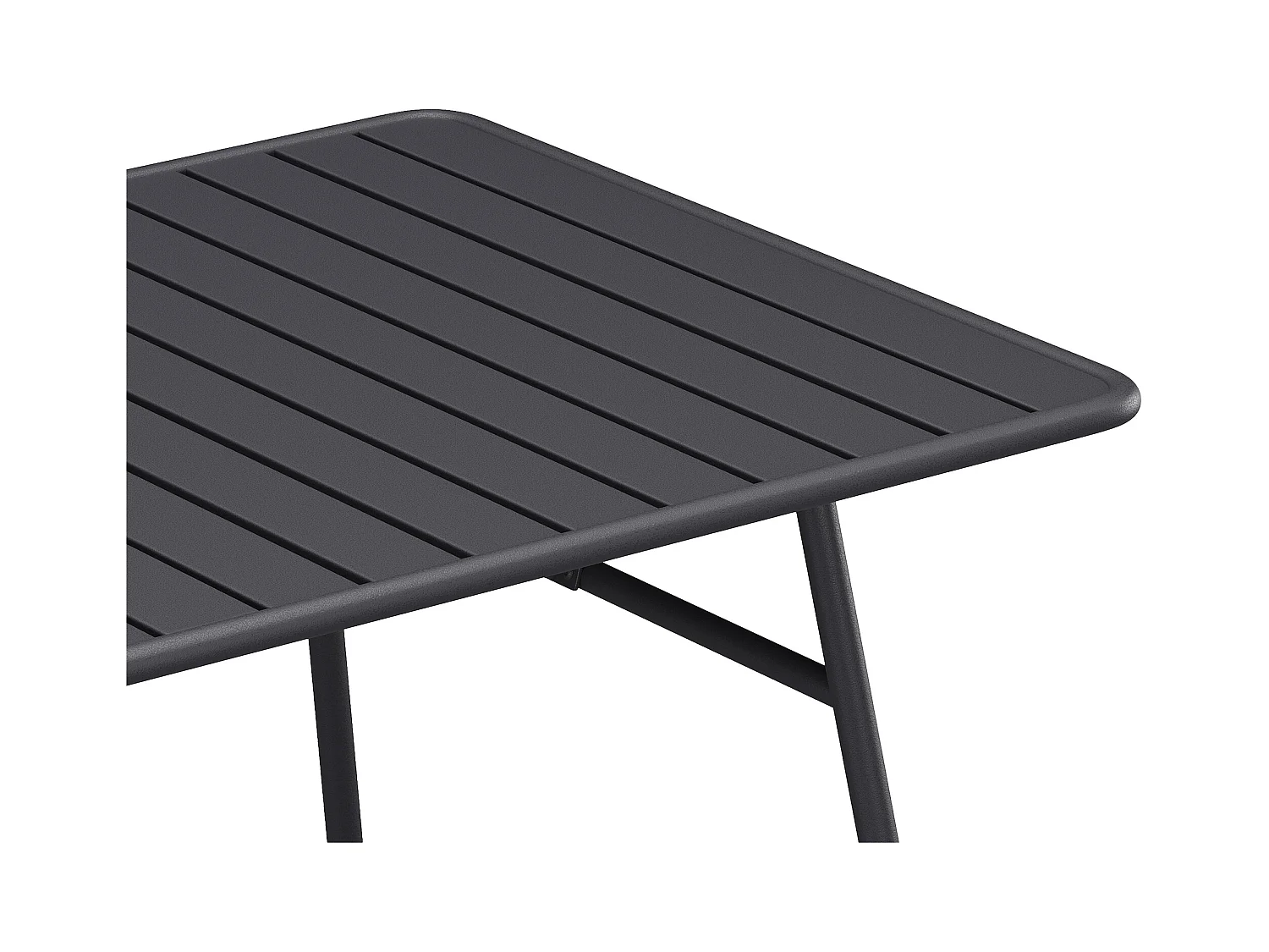 Garten-Essgruppe: Tisch L. 200 cm + 8 stapelbare Stühle - Metall - Anthrazitgrau - MIRMANDE von MYLIA