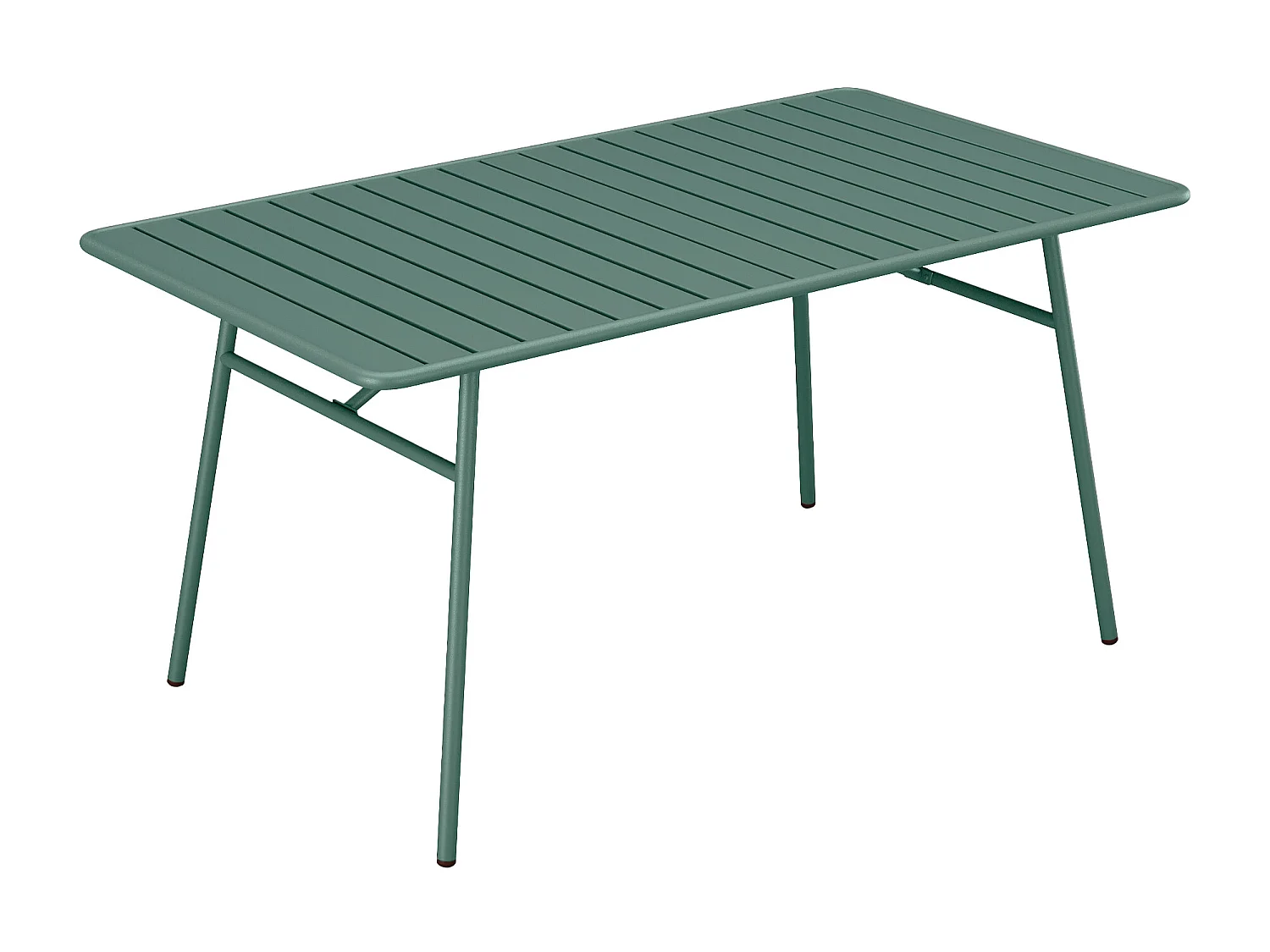 Salle à manger de jardin en métal - une table L.200 cm et 8 fauteuils empilables - Vert amande - MIRMANDE de MYLIA