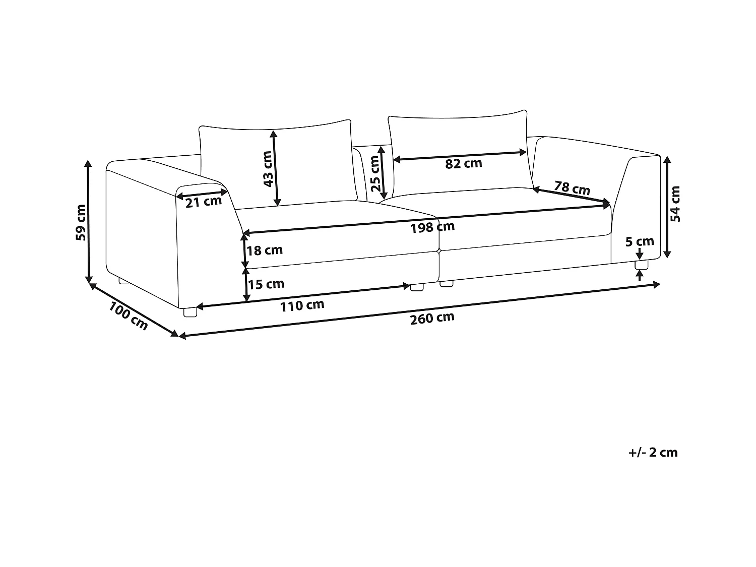 Canapé 3 places LERMON Tissu Beige