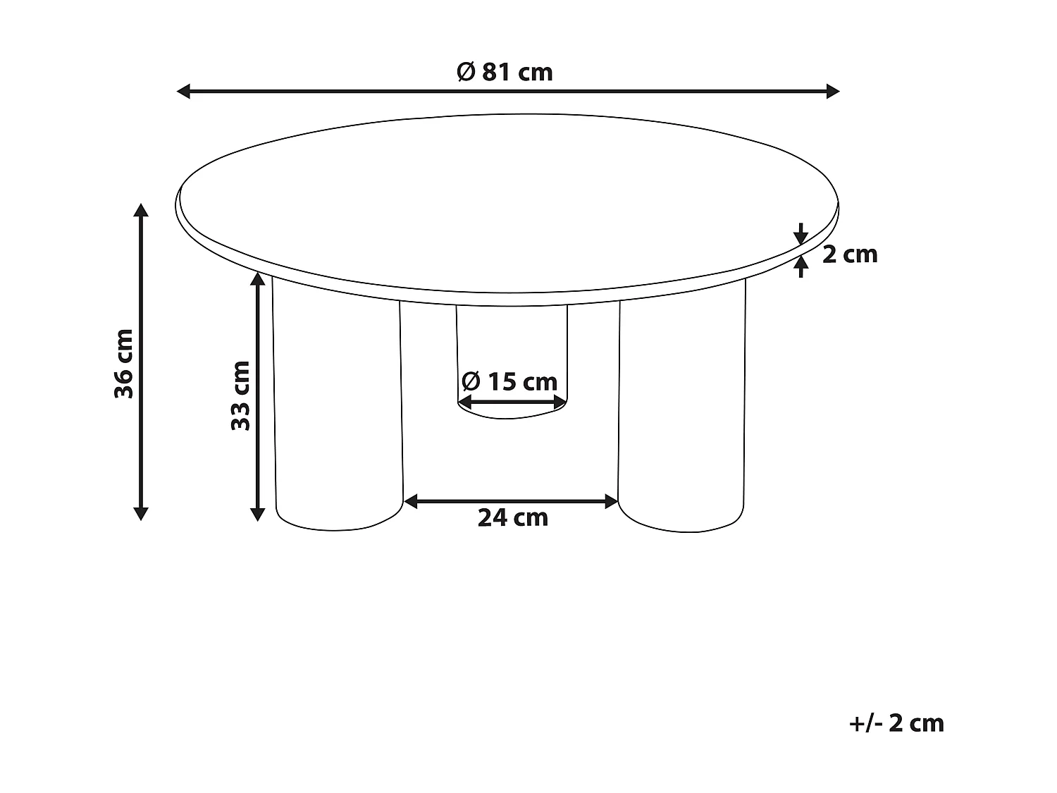 Salontafel COLINA Acaciahout Bruin