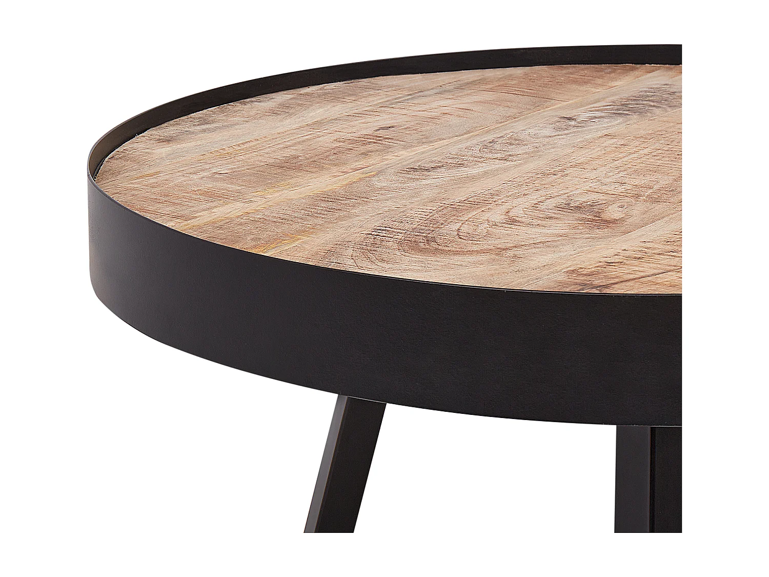 Table basse en bois clair avec pieds noirs WAKITA