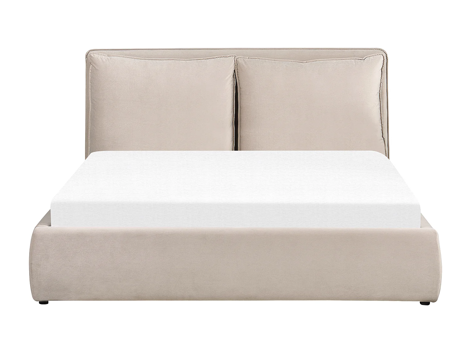 Cama con almacenaje Terciopelo BAJONNA 160 x 200 cm Beige