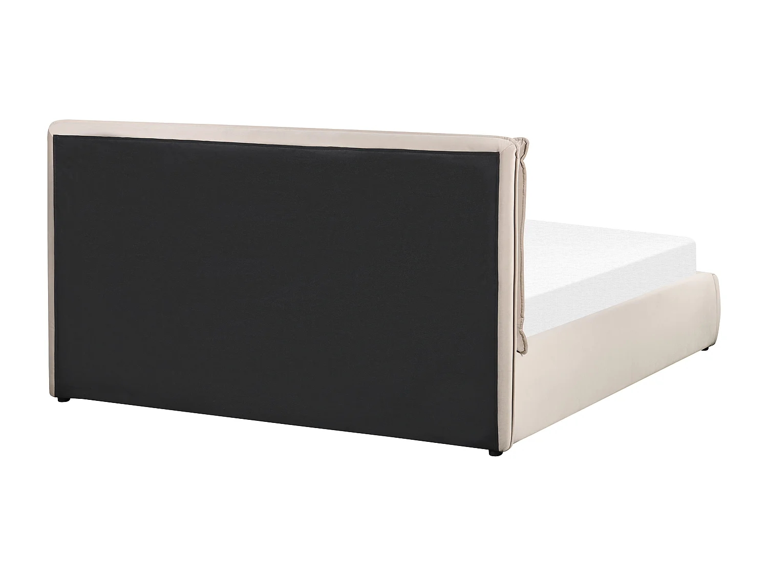 Lit ottoman Velours BAJONNA 160 x 200 cm Beige