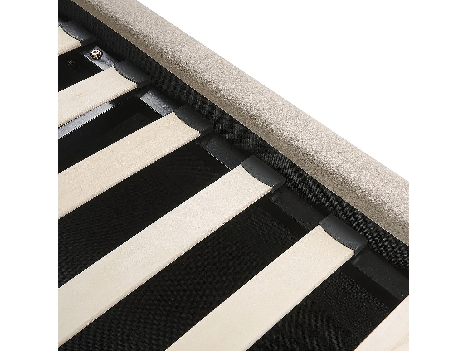 Lit ottoman Velours BAJONNA 160 x 200 cm Beige