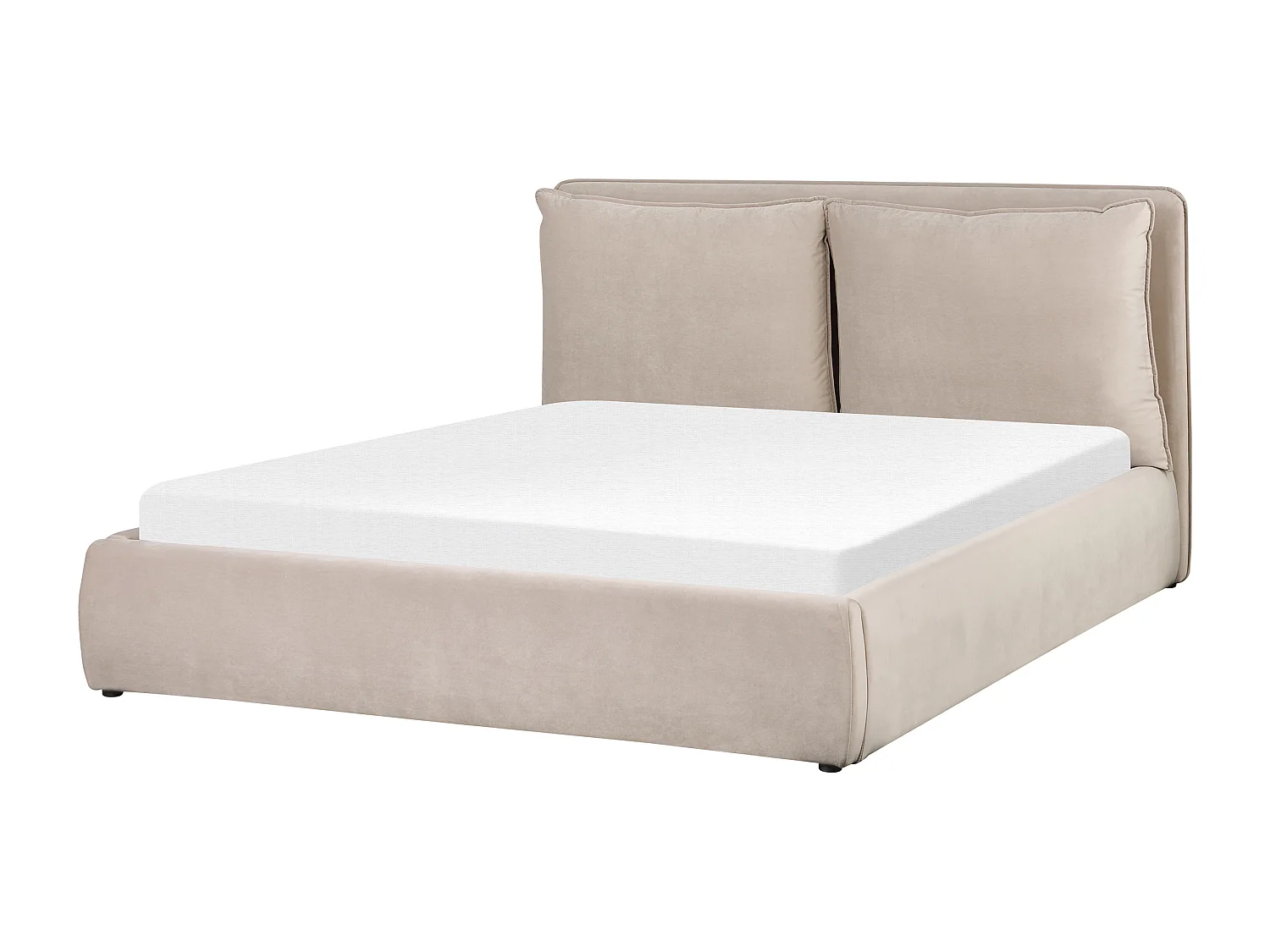 Bed met opbergruimte Fluweel BAJONNA 160 x 200 cm Beige