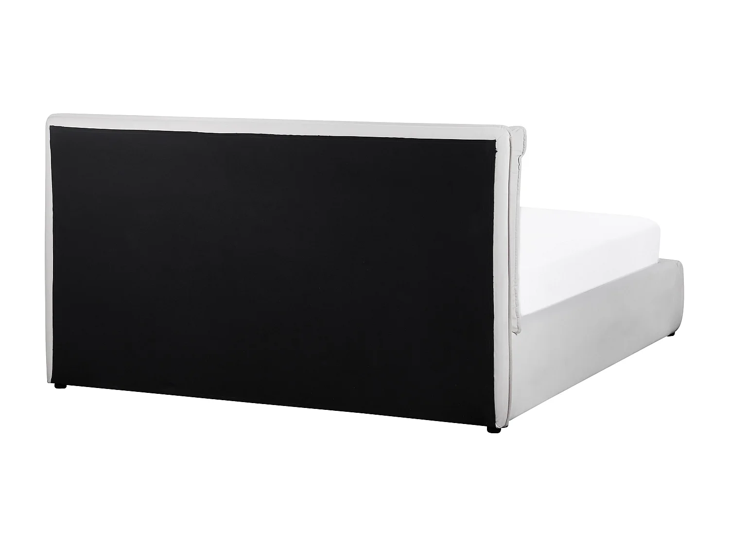 Letto con ottomano Velluto BAJONNA 160 x 200 cm Bianco