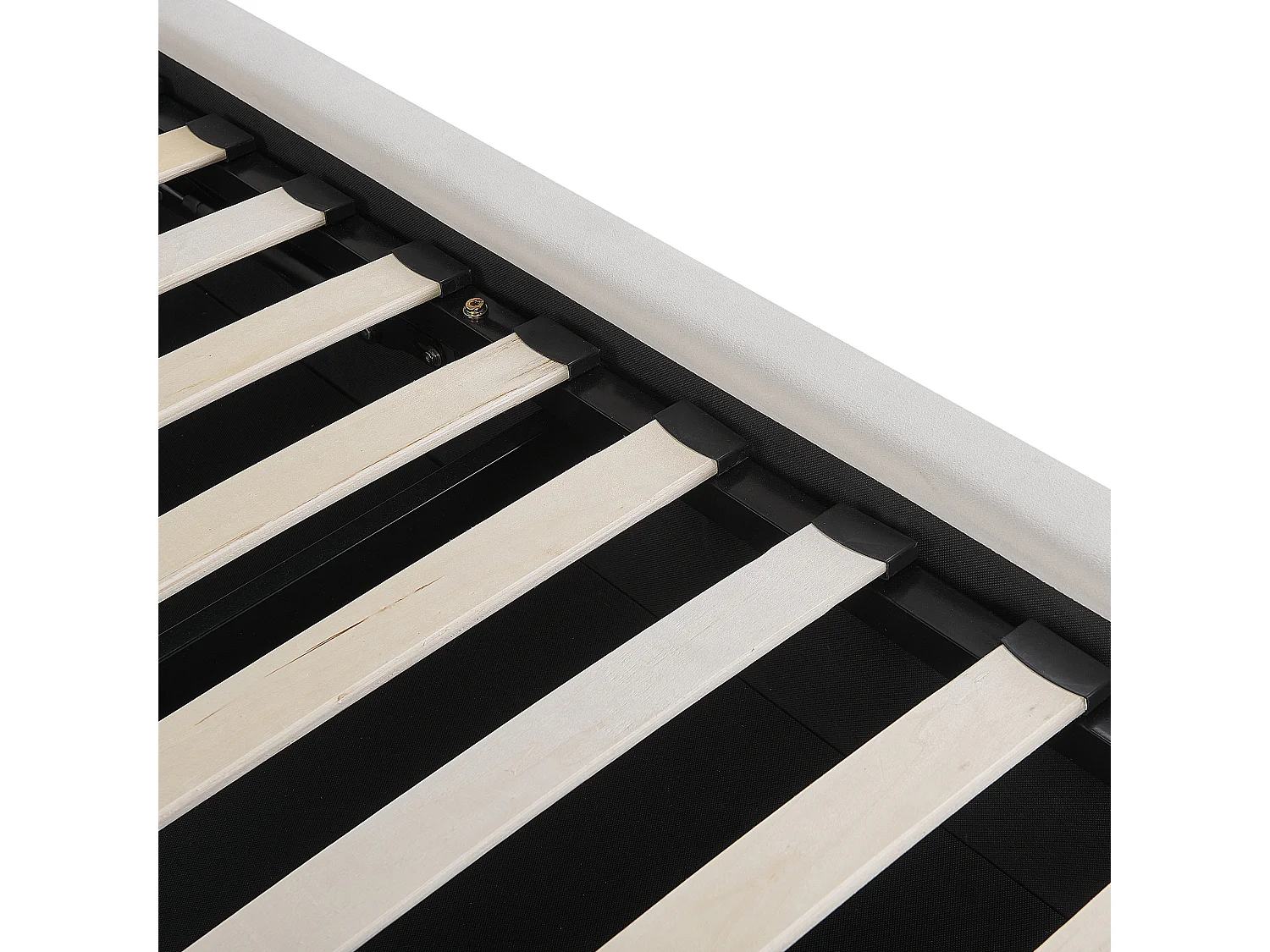 Letto con ottomano Velluto BAJONNA 160 x 200 cm Bianco