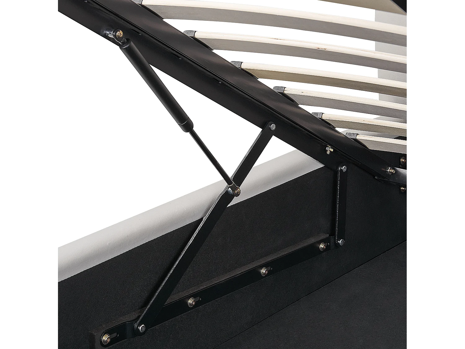 Bed met opbergruimte Fluweel BAJONNA 160 x 200 cm Wit