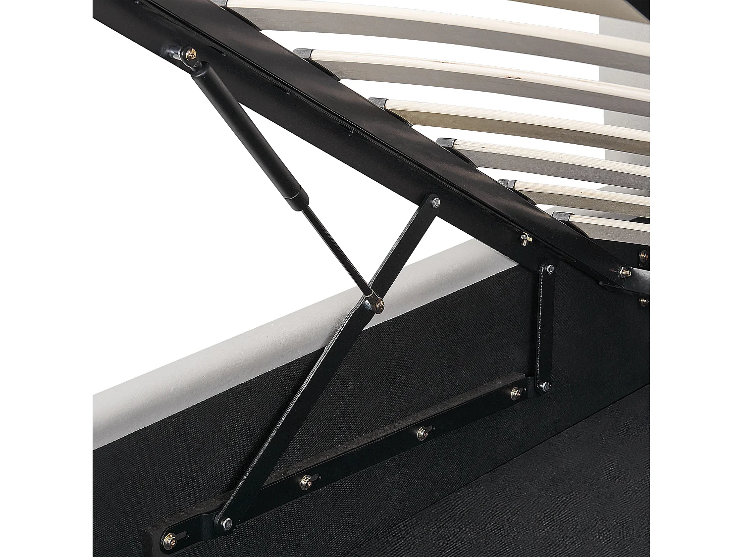 Bett mit Stauraum Samtstoff BAJONNA 160 x 200 cm Weiss
