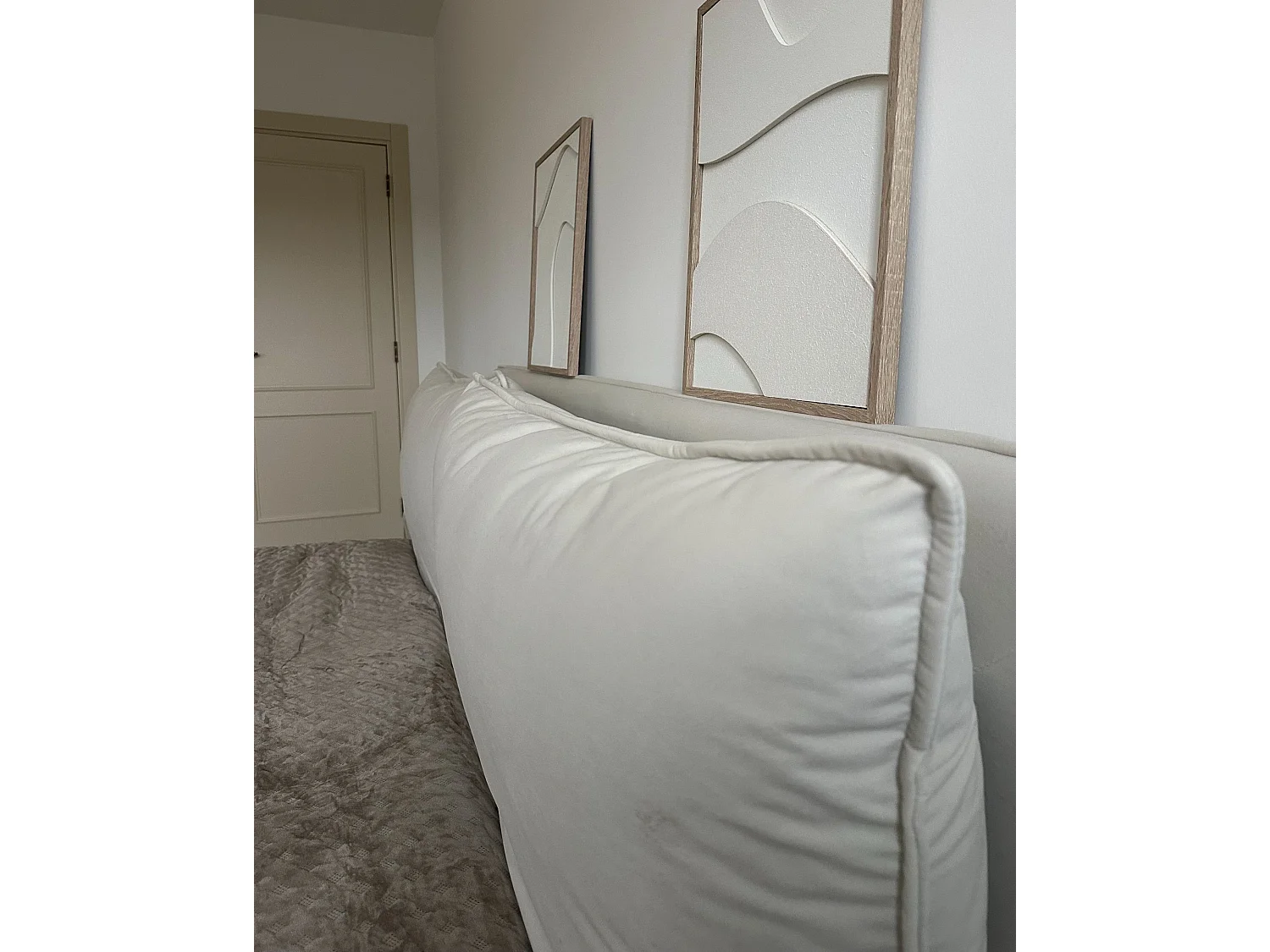 Bed met opbergruimte Fluweel BAJONNA 180 x 200 cm Wit
