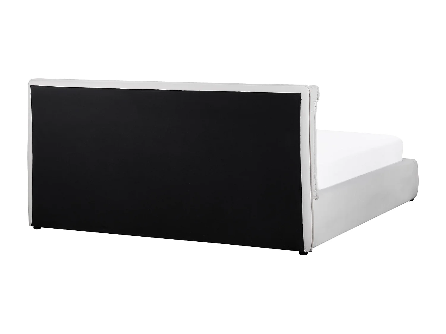 Bett mit Stauraum Samtstoff BAJONNA 180 x 200 cm Weiss
