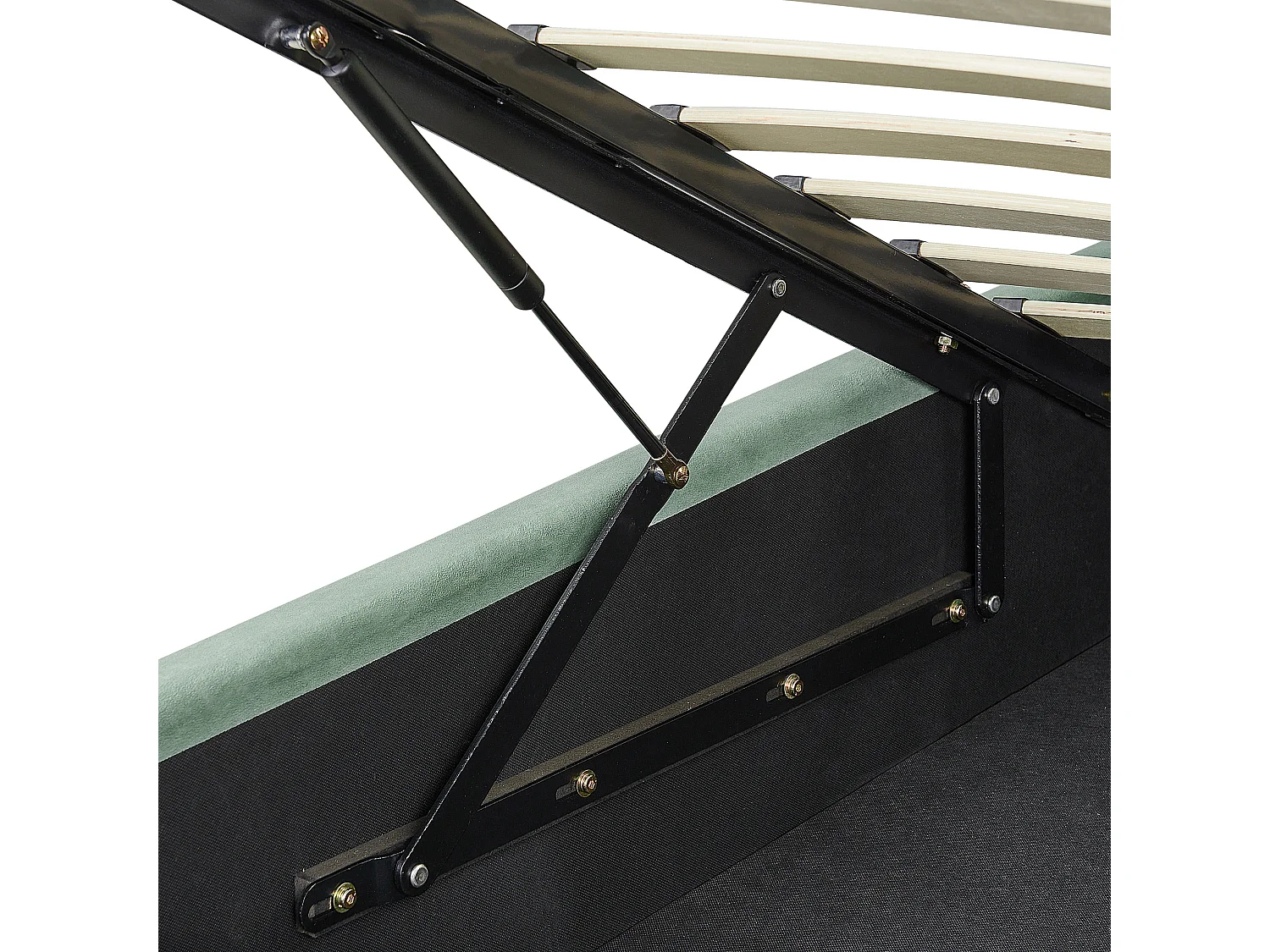 Bett mit Stauraum Samtstoff BAJONNA 180 x 200 cm Mintgrün