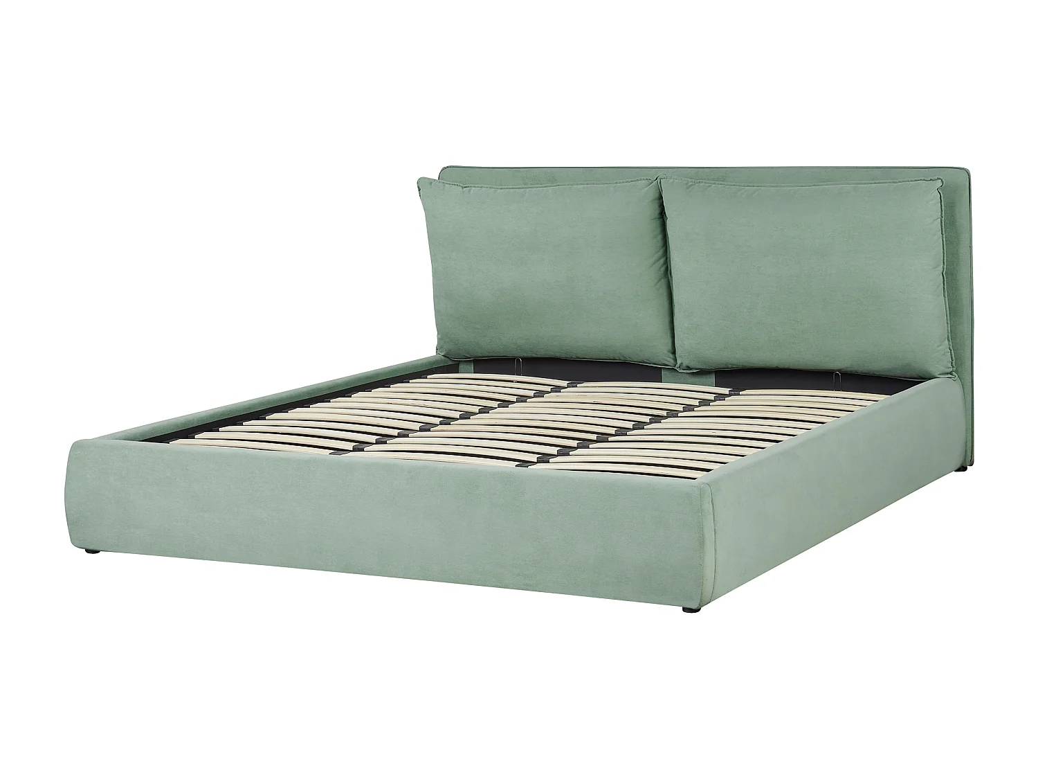 Letto con ottomano Velluto BAJONNA 180 x 200 cm Verde menta