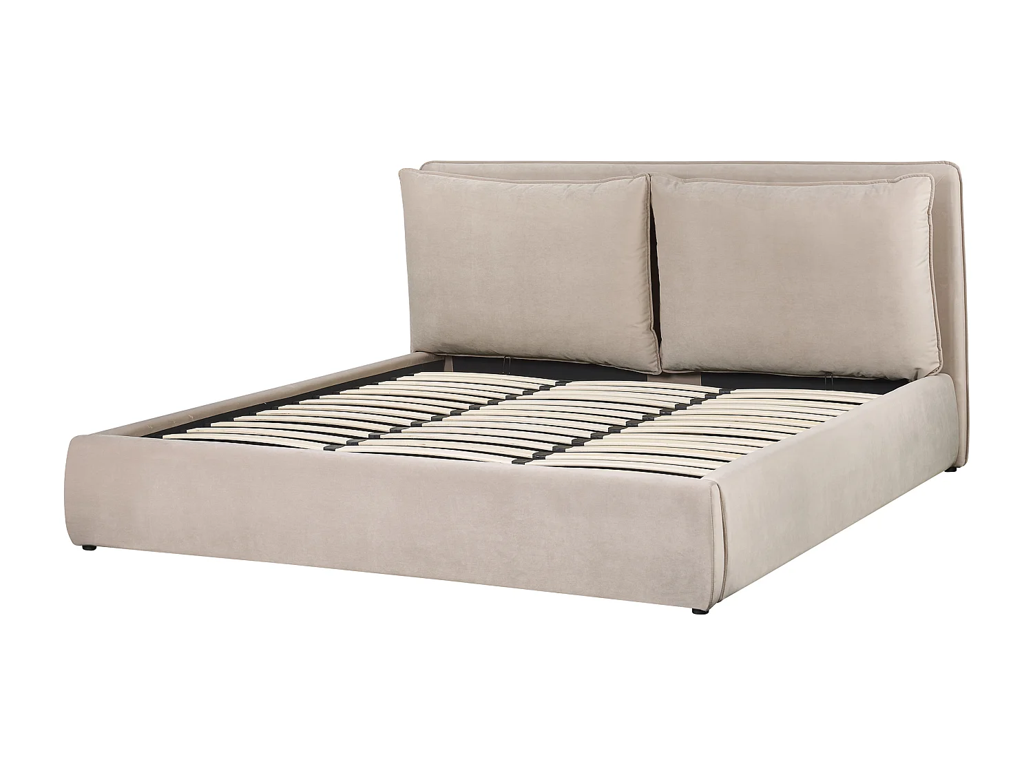 Bed met opbergruimte Fluweel BAJONNA 180 x 200 cm Beige