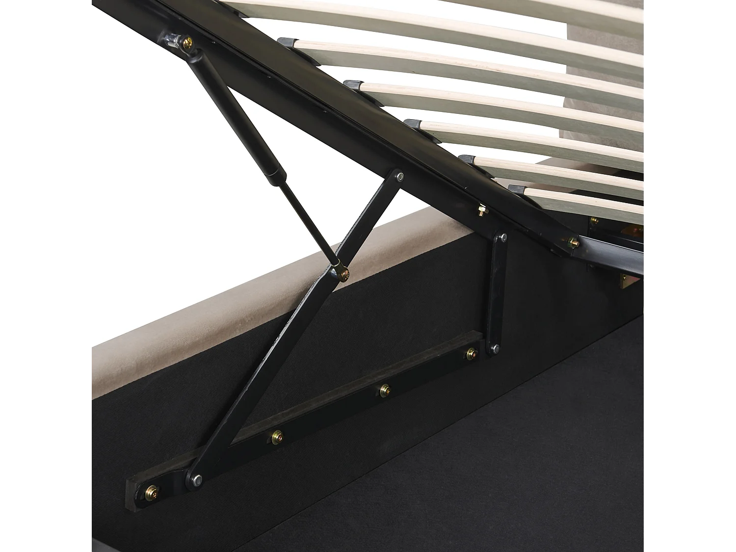 Bed met opbergruimte Fluweel BAJONNA 180 x 200 cm Beige