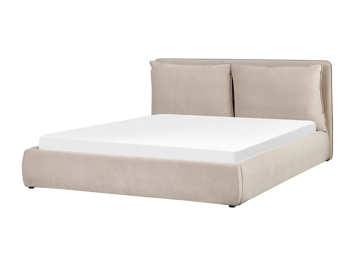 Lit ottoman Velours BAJONNA 180 x 200 cm Beige