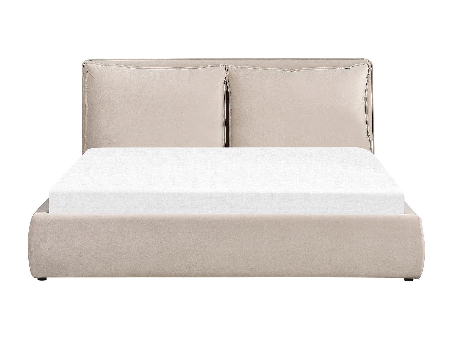 Lit ottoman Velours BAJONNA 180 x 200 cm Beige