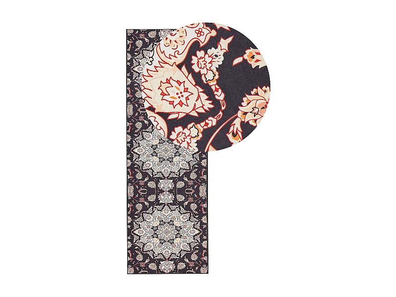 Dywan 80 x 240 cm czarno-beżowy ARITAS