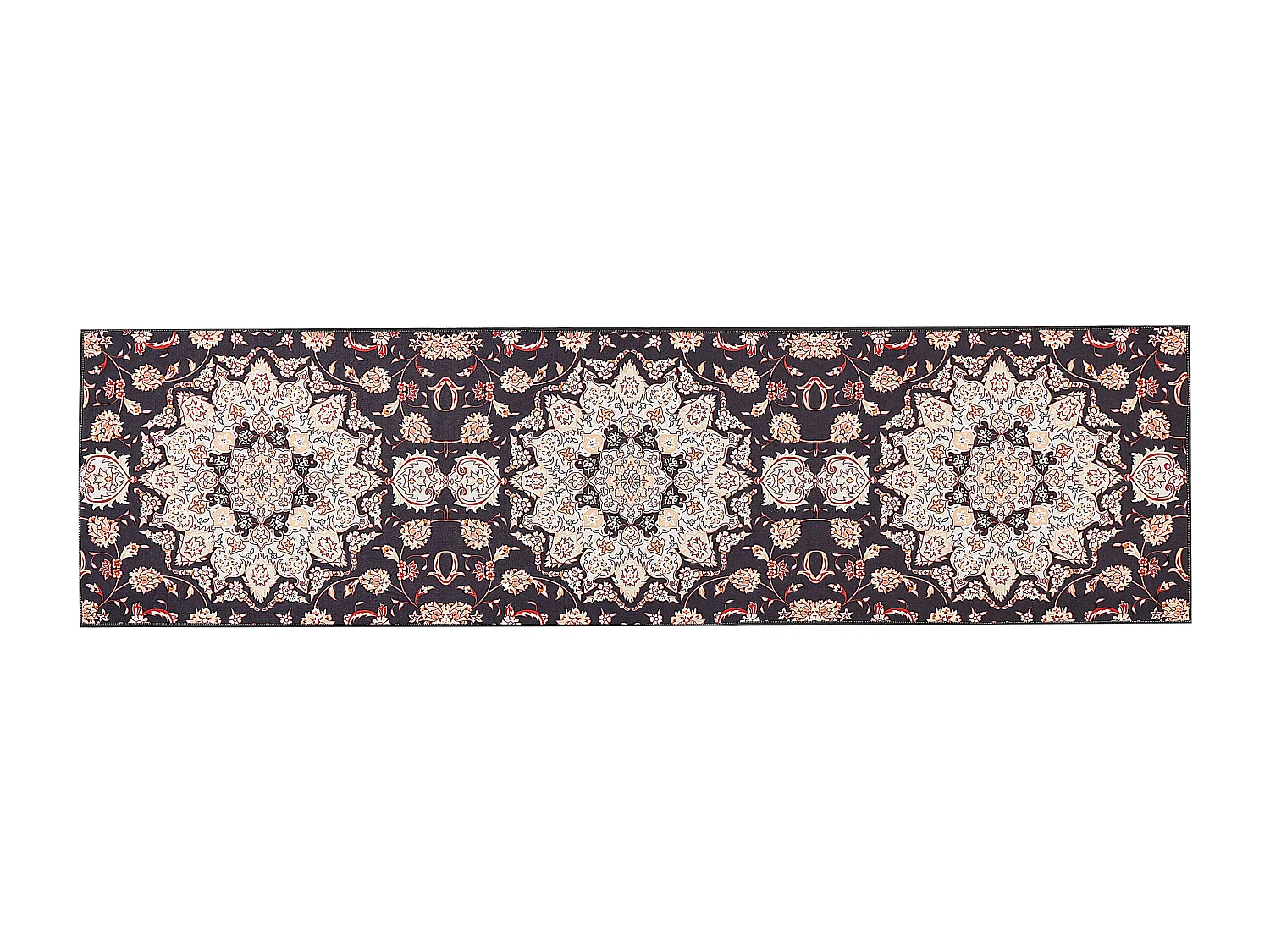 Vloerkleed polyester zwart/beige 80 x 300 cm ARITAS