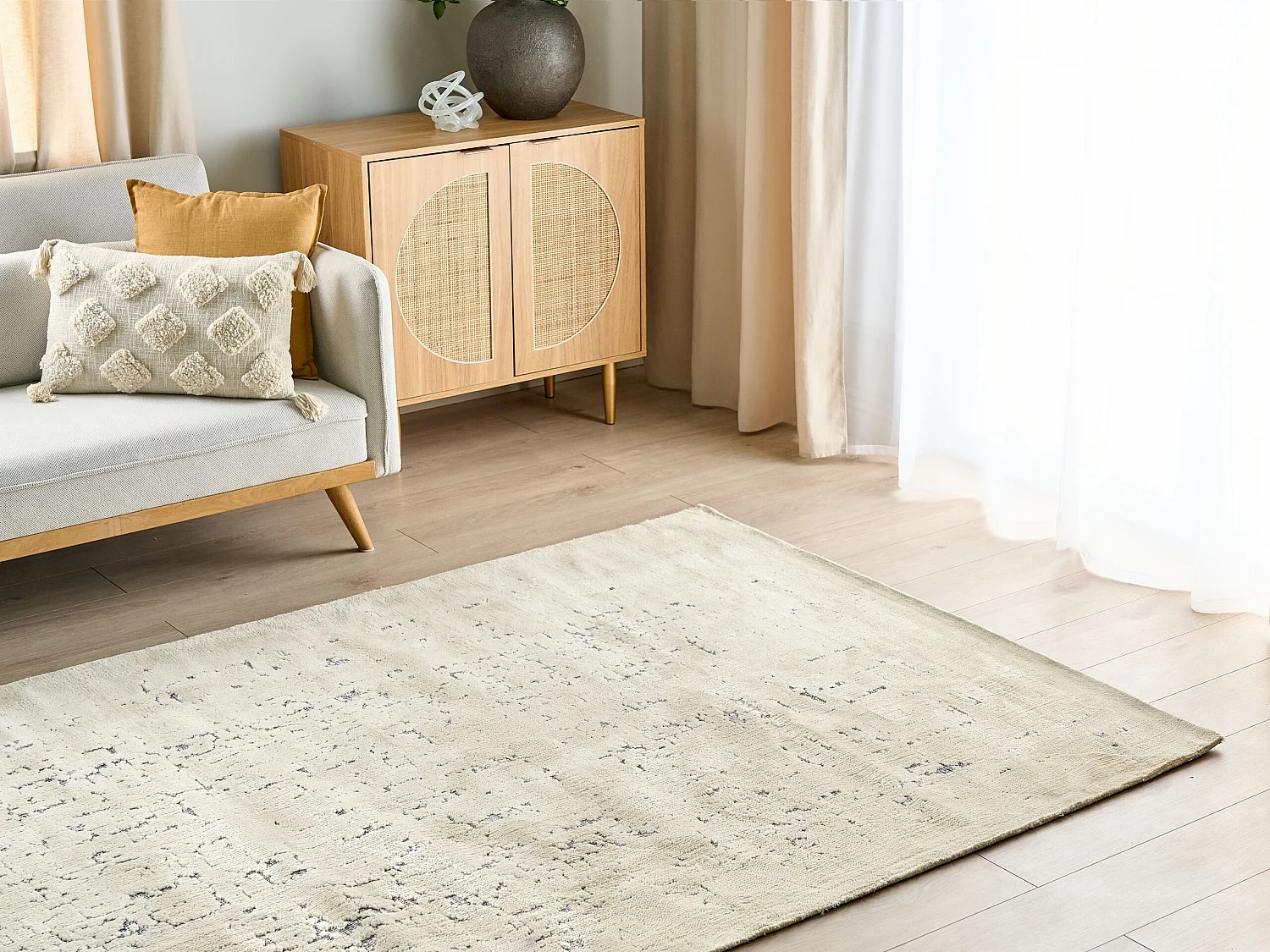 Vloerkleed polyester beige 160 x 230 cm NAKUS
