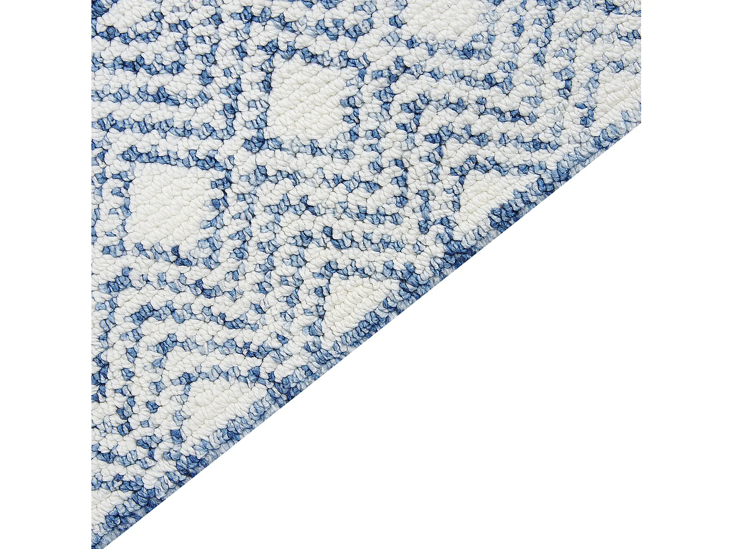 Tapis en laine bleu et blanc 160 x 230 cm KAWAS