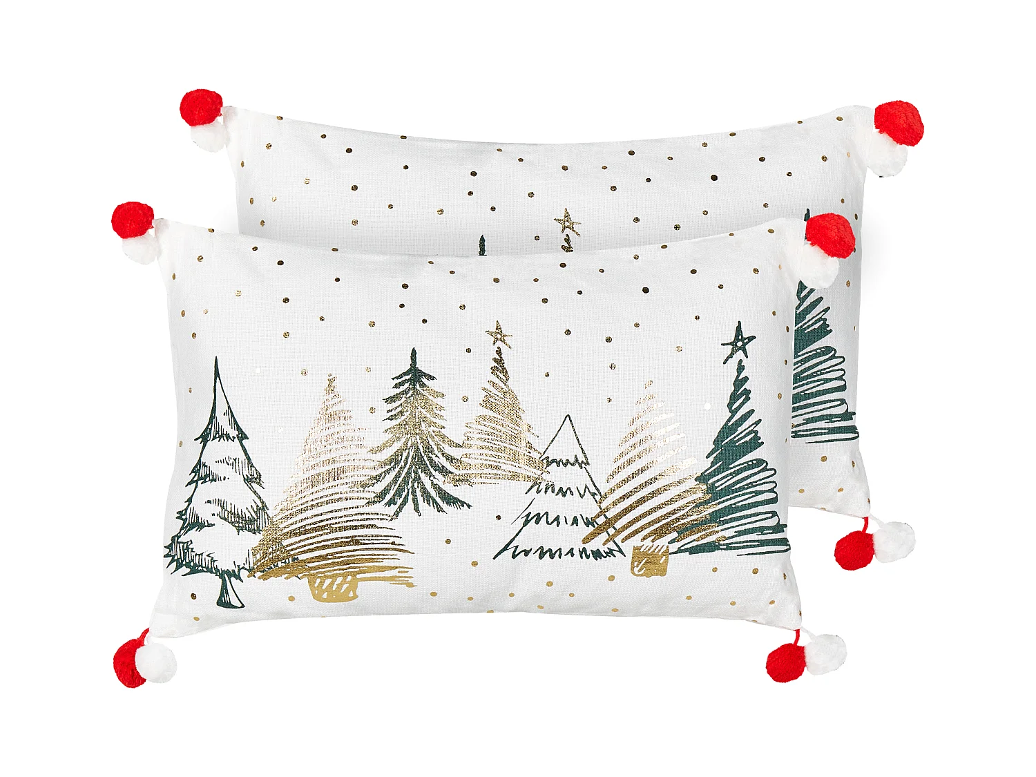 Set di 2 cuscini ANREDERA Cotone 30 x 50 cm Bianco Modello natalizio