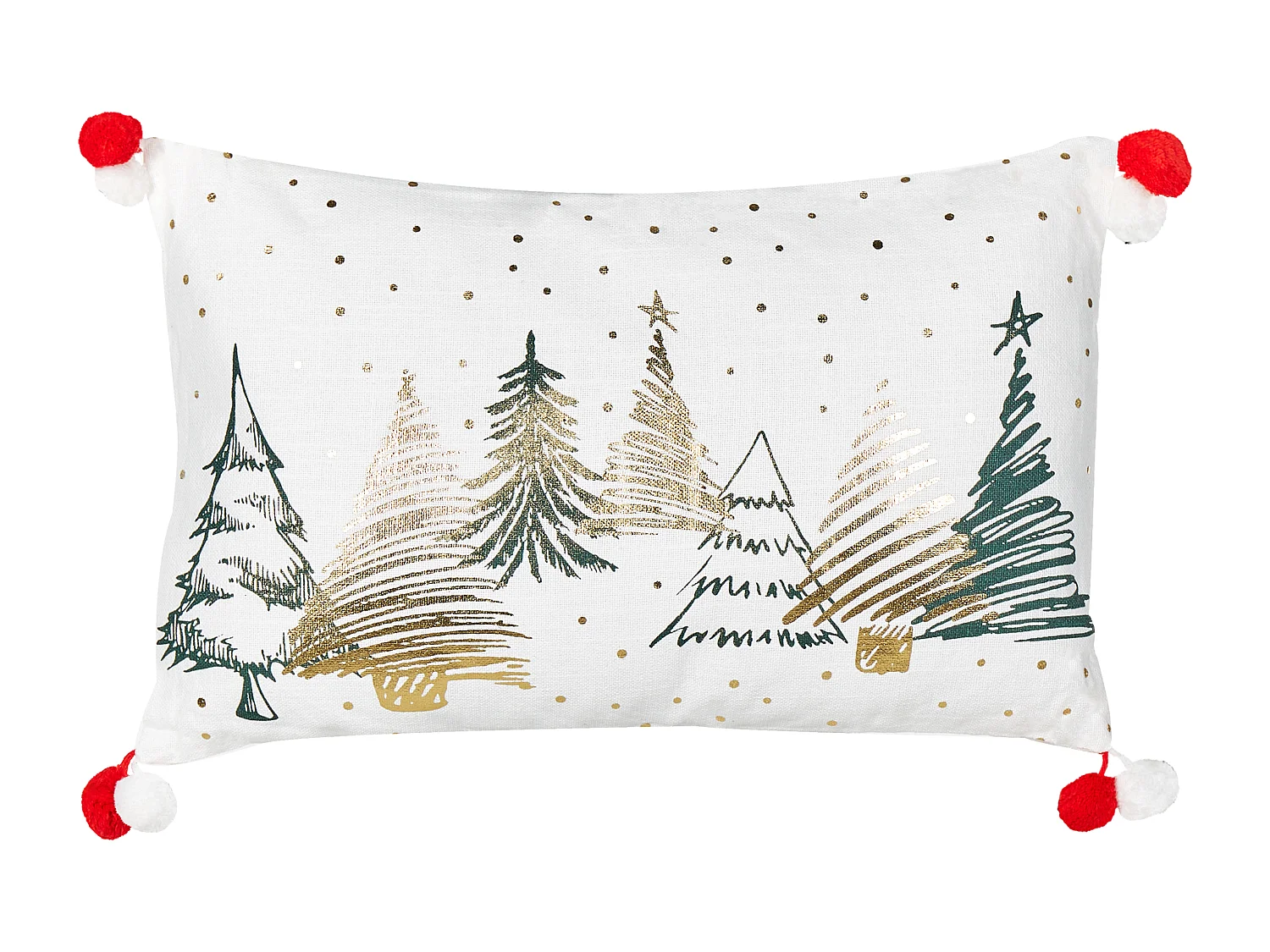 Lot de 2 coussins décoratifs ANREDERA Coton 30 x 50 cm Blanc Motif de Noël