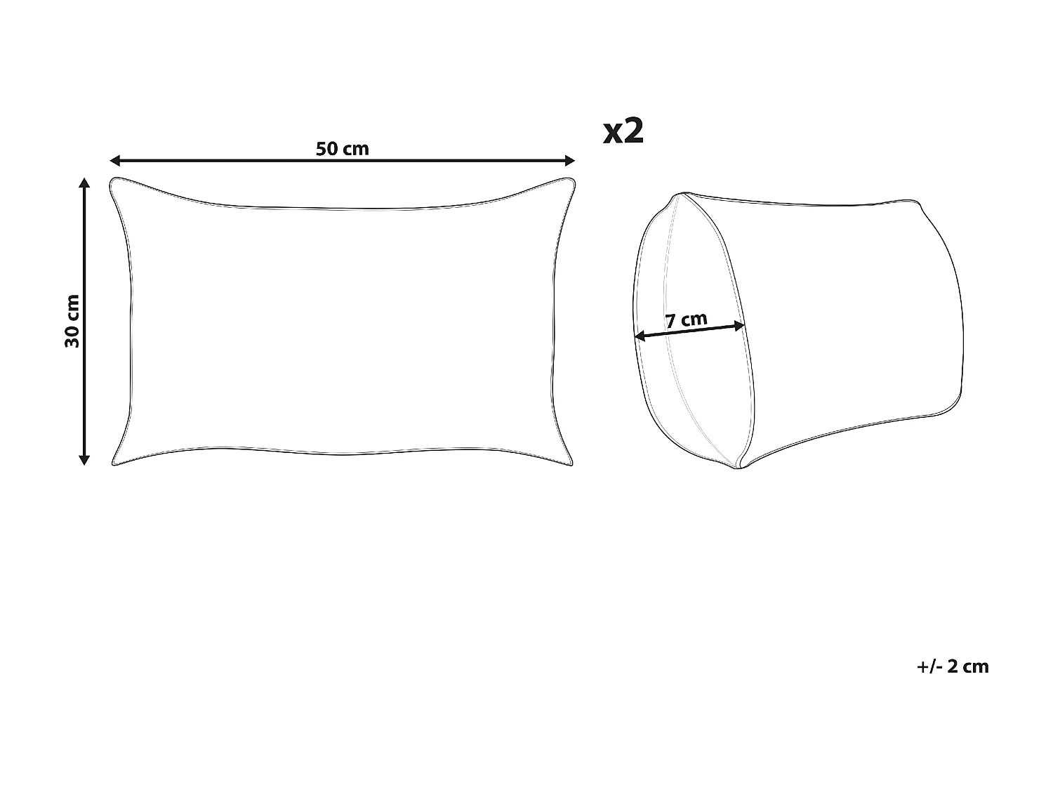Conjunto de 2 cojines decorativos ANREDERA Algodón 30 x 50 cm Blanco Patrón navideño