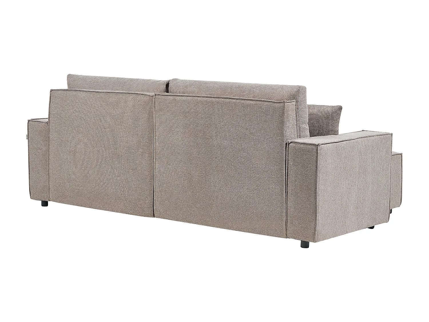 Canapé d'Angle à Droite Moderne Fonction Couchage Dossier Rembourré avec Coussins en Tissu Polyester Taupe Karila