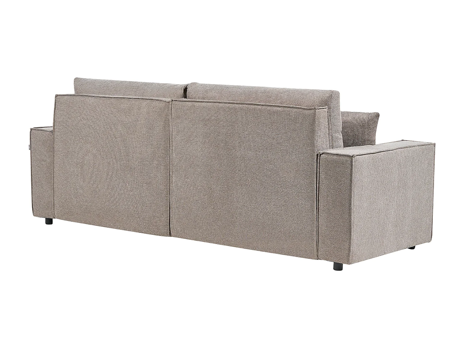 3-Sitzer Ecksofa beige taupe links mit Recamiere Schlaffunktion Stauraum Karila