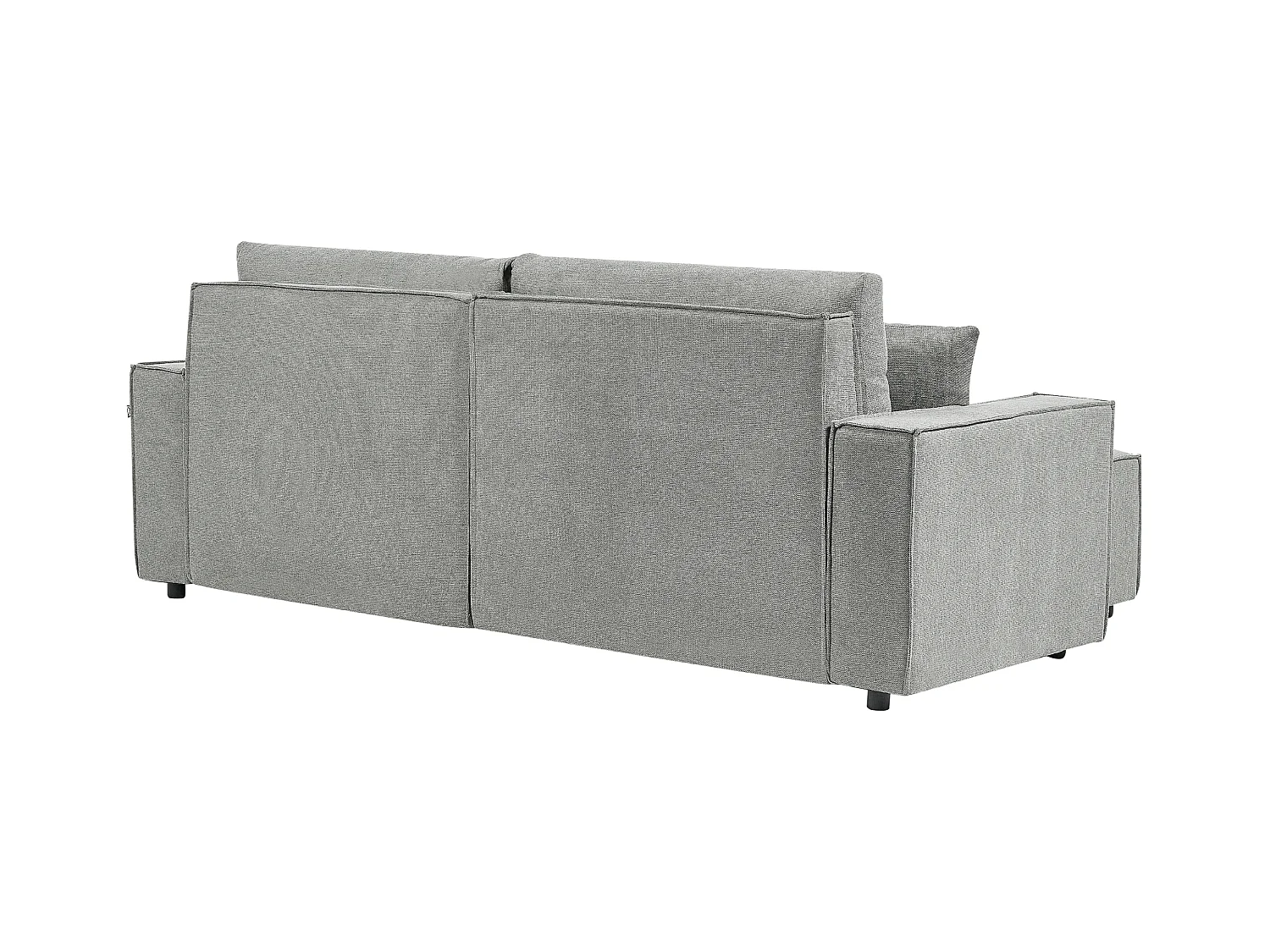 3-Sitzer Ecksofa grau rechts mit Chaiselongue Schlaffunktion Stauraum Karila