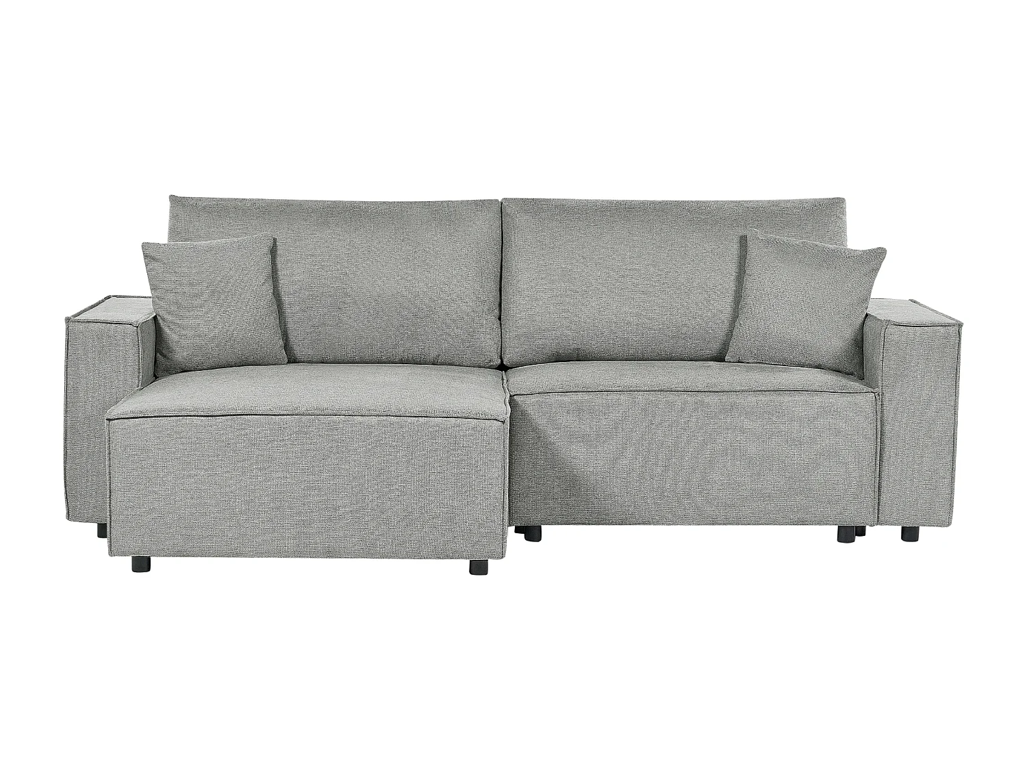 3-Sitzer Ecksofa grau rechts mit Chaiselongue Schlaffunktion Stauraum Karila
