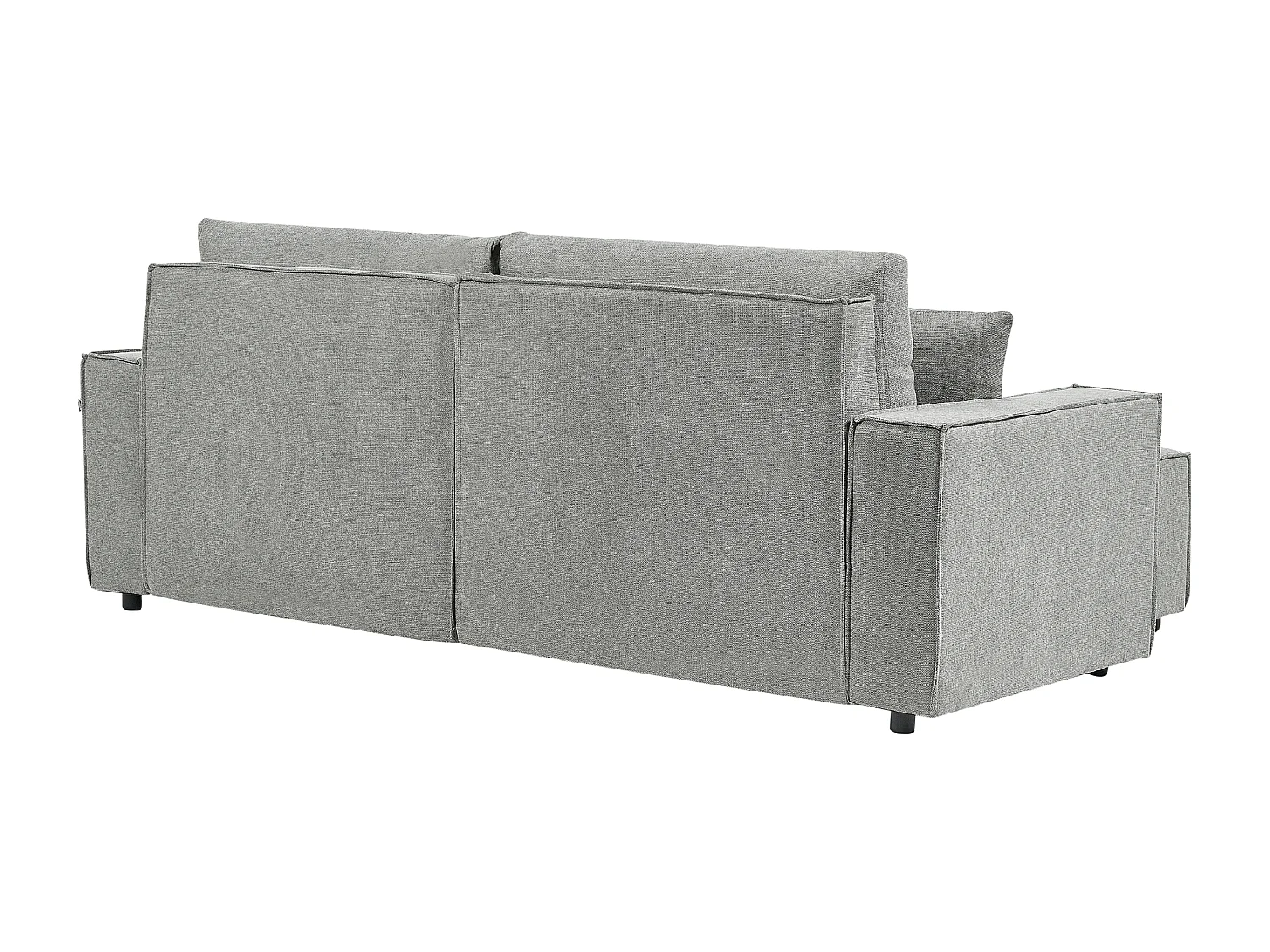 Canapé d'Angle à Droite Moderne Fonction Couchage Dossier Rembourré avec Coussins en Tissu Polyester Gris Karila
