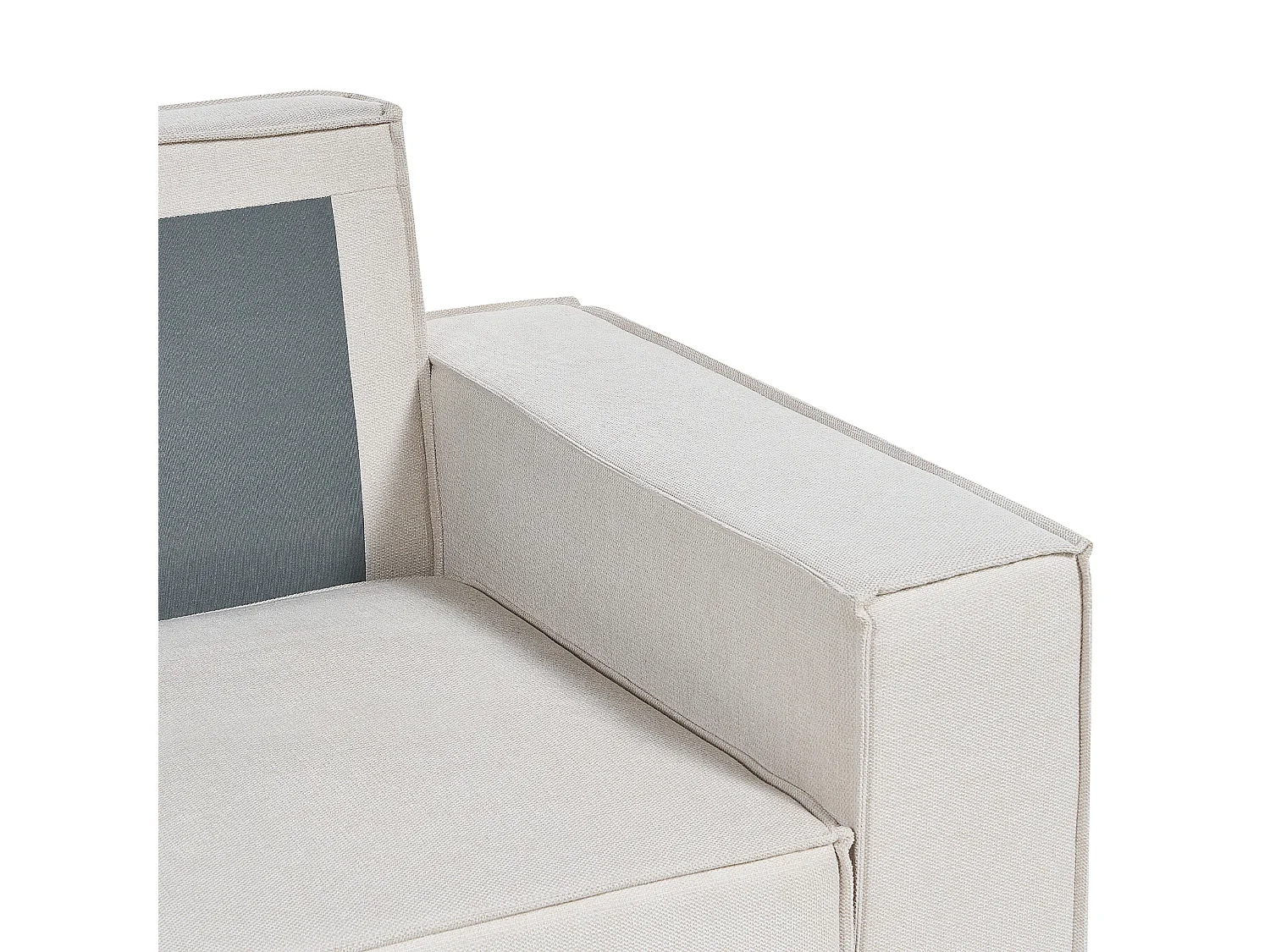 Canapé d'Angle à gauche Convertible Dossier Rembourré en Tissu Polyester Beige Karila