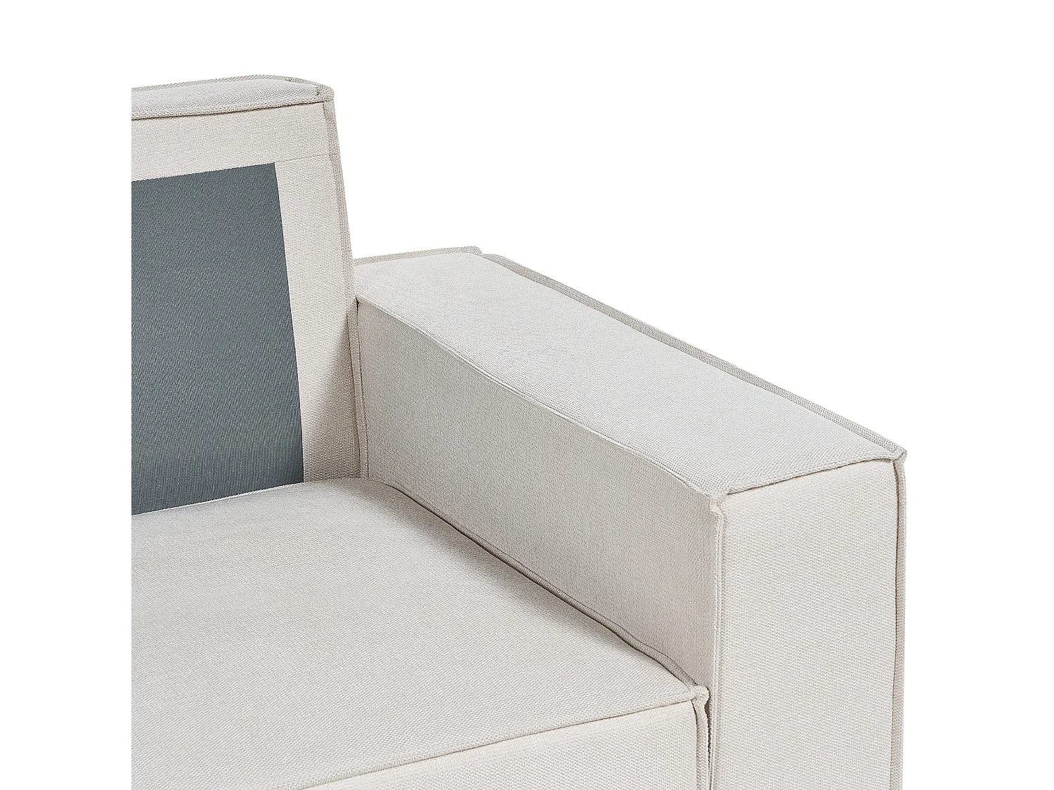 Slaapbank KARILA Stof Lichtbeige met opbergruimte 3-zitter Rechterzijde