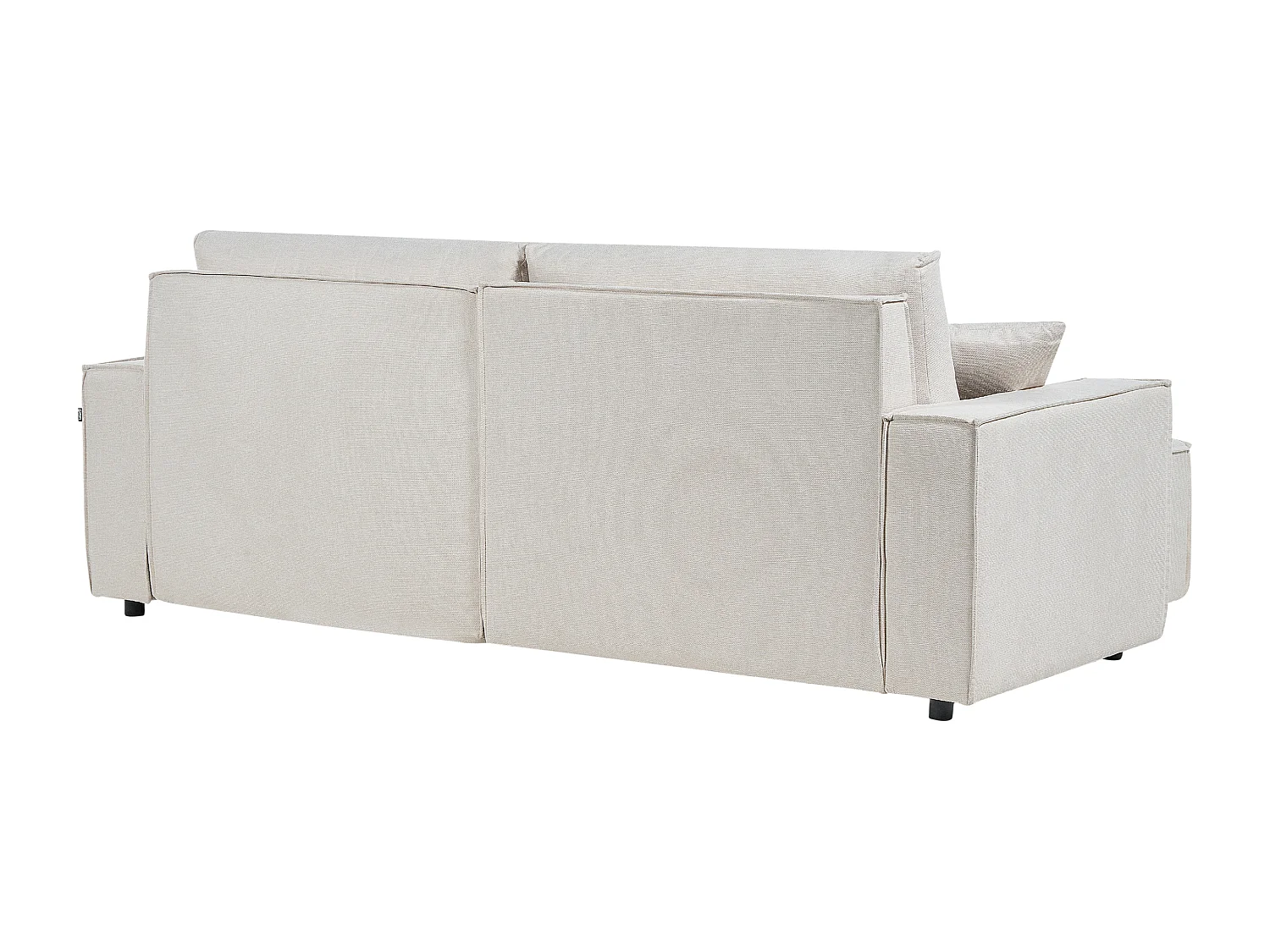 Canapé d'Angle à Droite Convertible Dossier Rembourré en Tissu Polyester Beige Karila