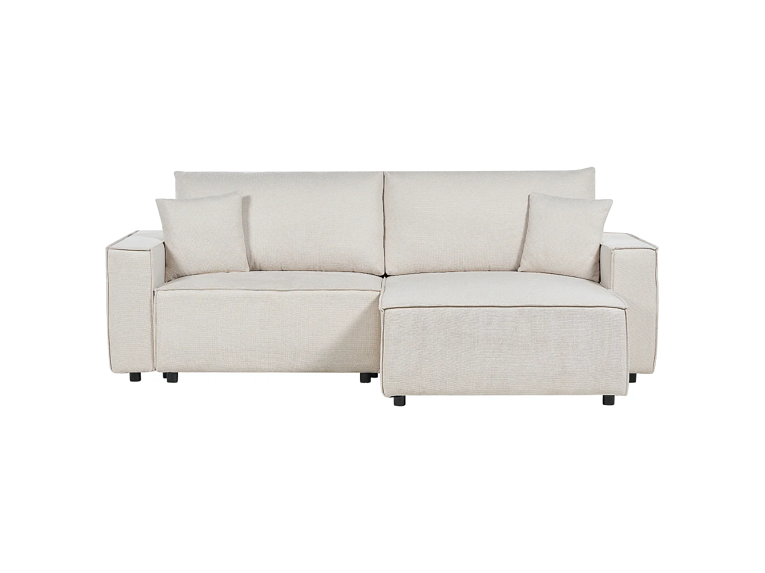 Divano letto KARILA Tessuto Beige chiaro con contenitore 3 posti Lato Sinistro
