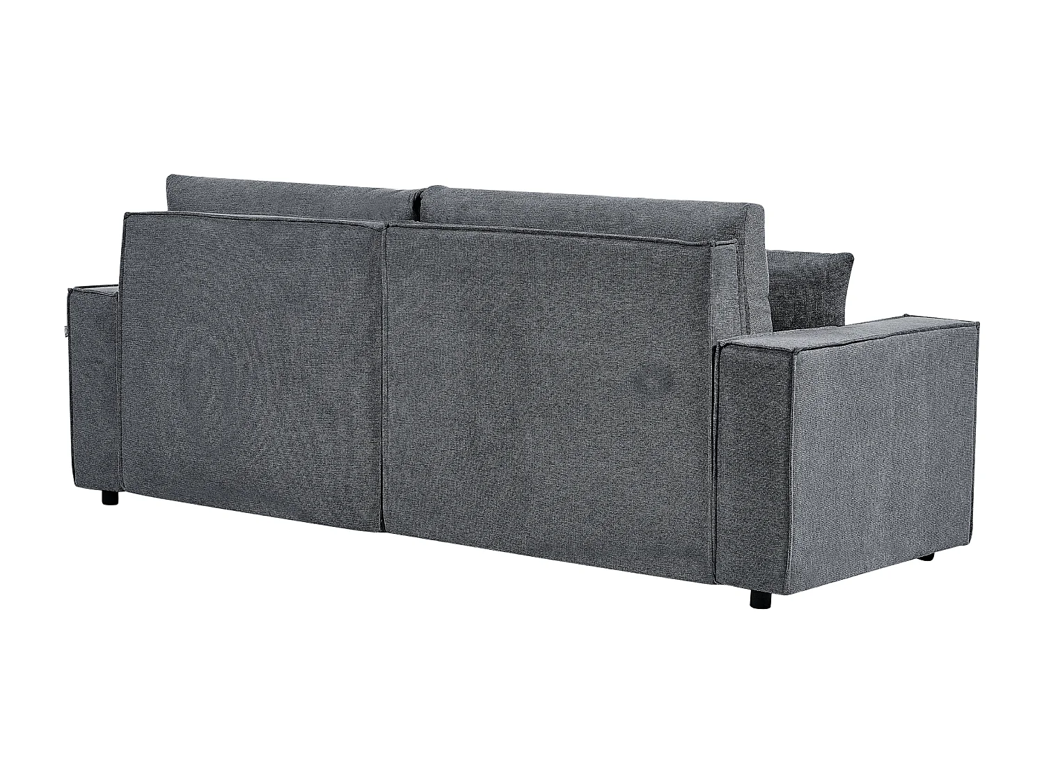 Canapé d'Angle à Gauche Moderne Fonction Couchage Dossier Rembourré avec Coussins en Tissu Polyester Gris Foncé Karila