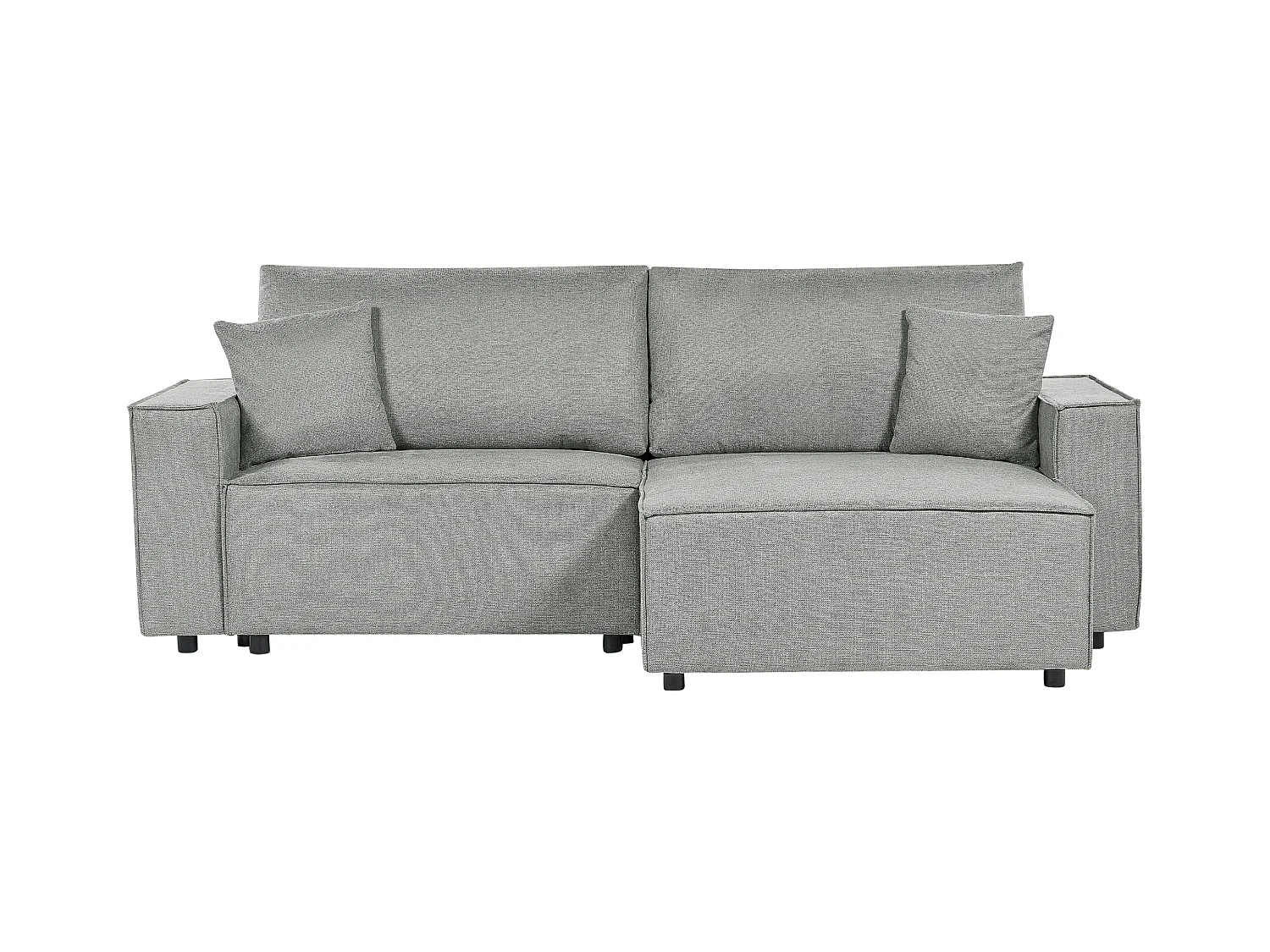 Sofá-cama de canto KARILA Tecido Cinzento com arrumação 3 lugares à esquerda