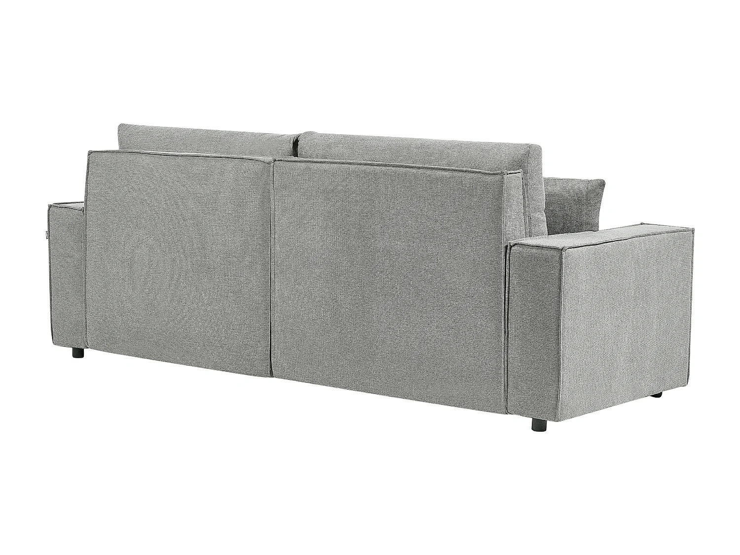 Canapé d'Angle à droite Moderne Fonction Couchage Dossier Rembourré avec Coussins en Tissu Polyester Gris Karila